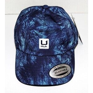 Brand New Huk Aqua Dye Dad Hat Camo Waves Ball Cap One Size Fits Most